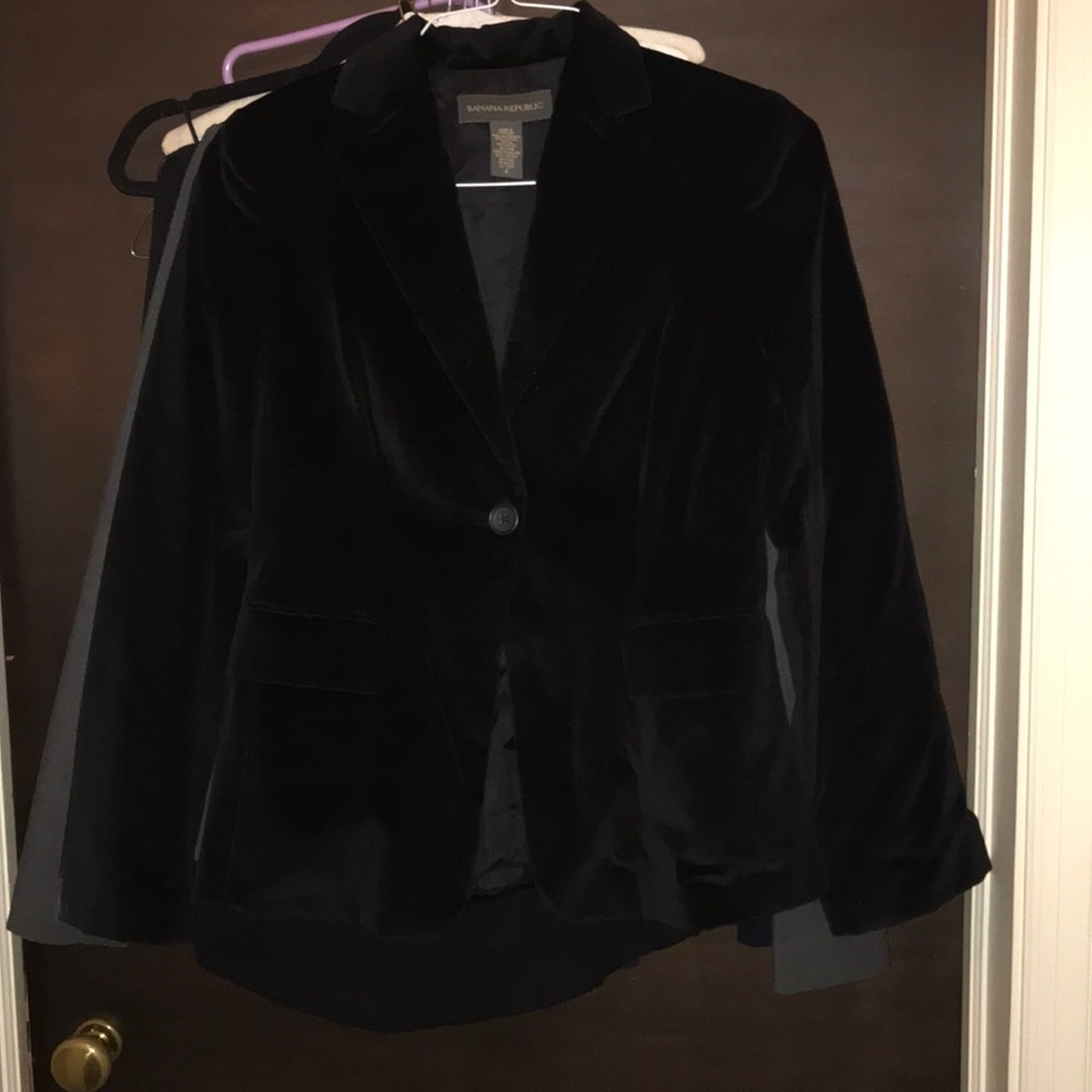 Black velvet blazer by banana republic